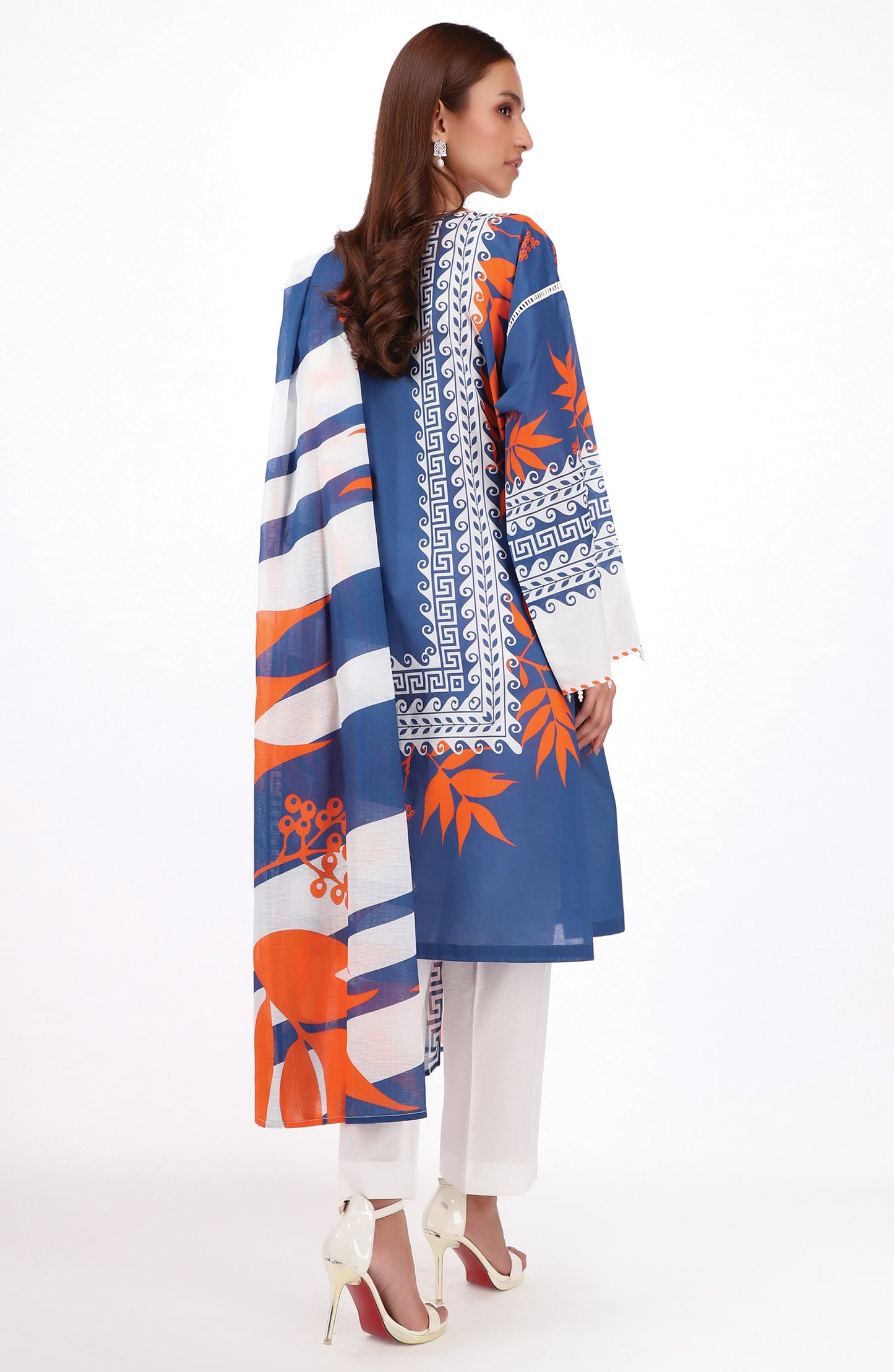 NRDS-22-052/U BLUE CAMBRIC  UNSTITCHED SHIRT DUPATTA