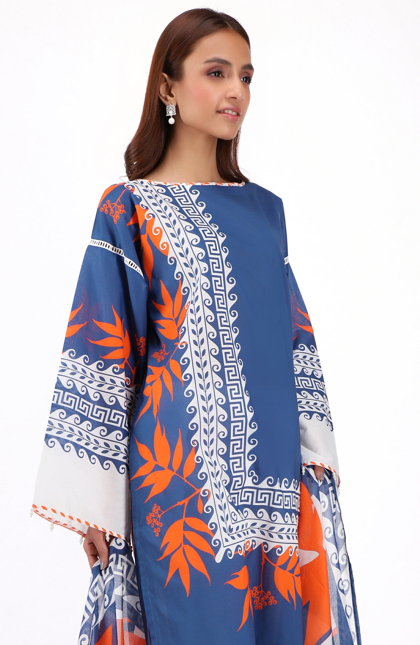 NRDS-22-052/U BLUE CAMBRIC  UNSTITCHED SHIRT DUPATTA