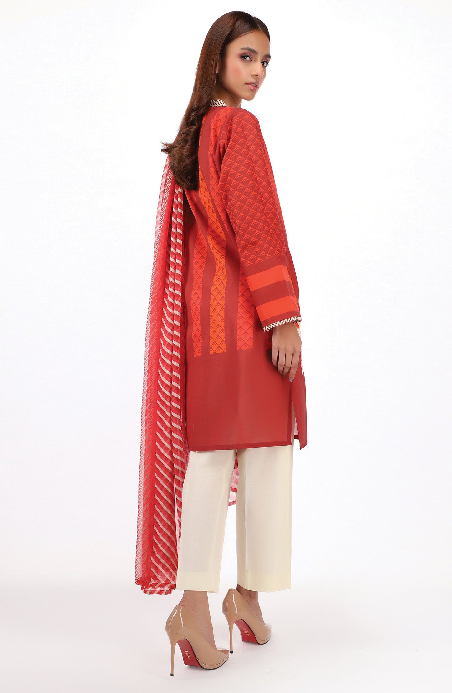 NRDS-22-055/U MAROON CAMBRIC  UNSTITCHED SHIRT DUPATTA