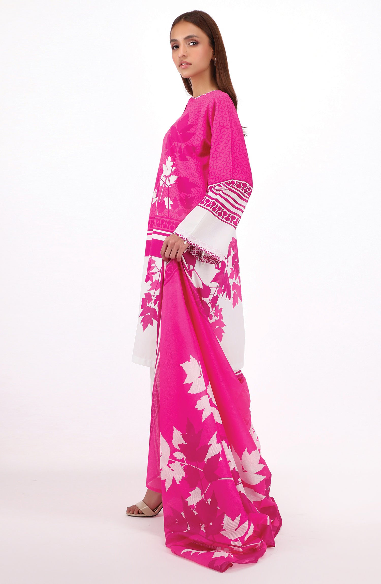 NRDS-22-054/U PINK CAMBRIC  UNSTITCHED SHIRT DUPATTA