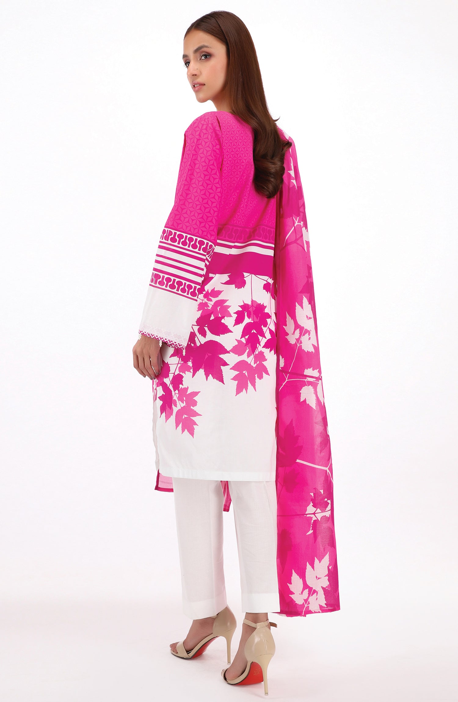 NRDS-22-054/U PINK CAMBRIC  UNSTITCHED SHIRT DUPATTA