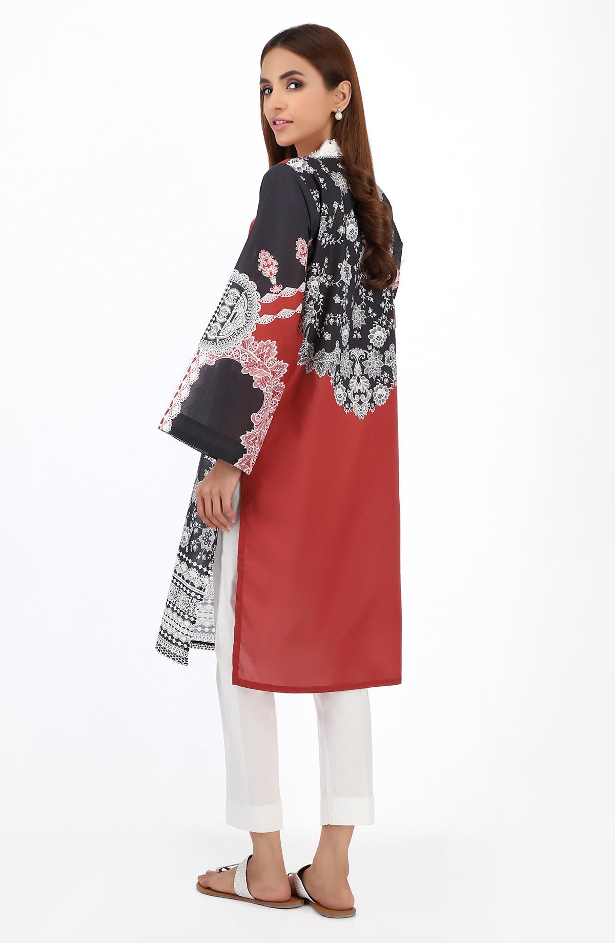 Stitched 1 Piece Embroidered Cambric Shirt (NRD-265)