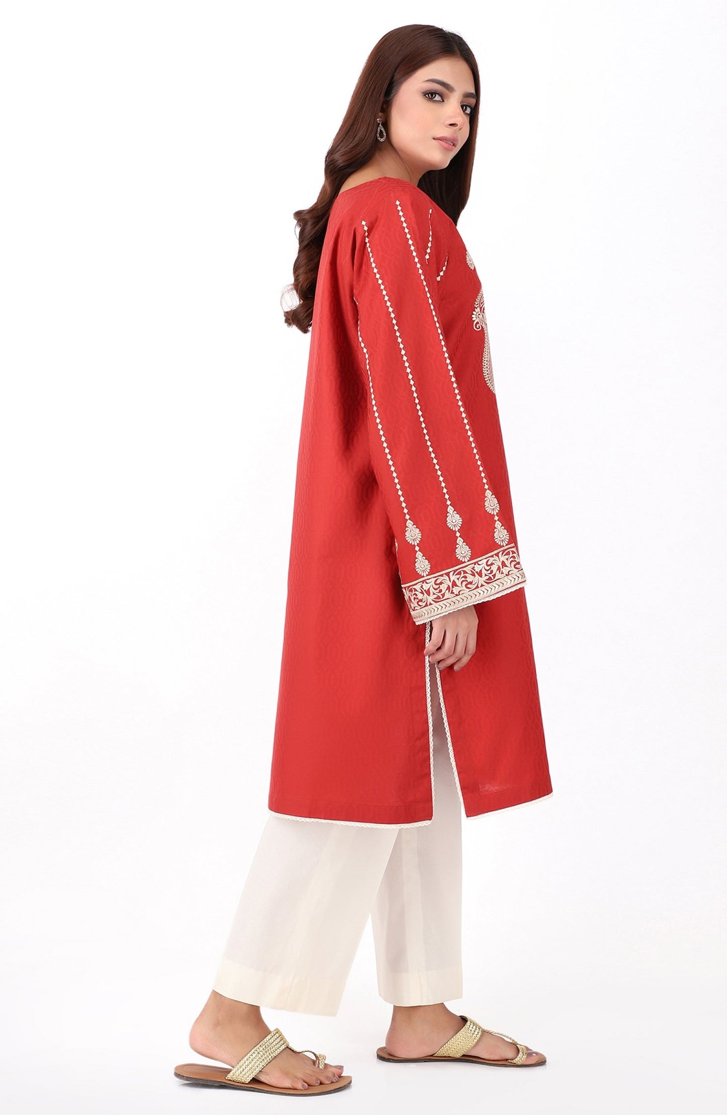 Stitched 1 Piece Jacquard Embroidered Shirt