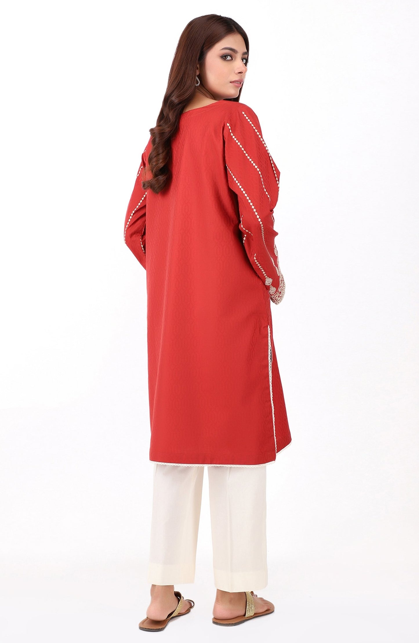 Stitched 1 Piece Jacquard Embroidered Shirt