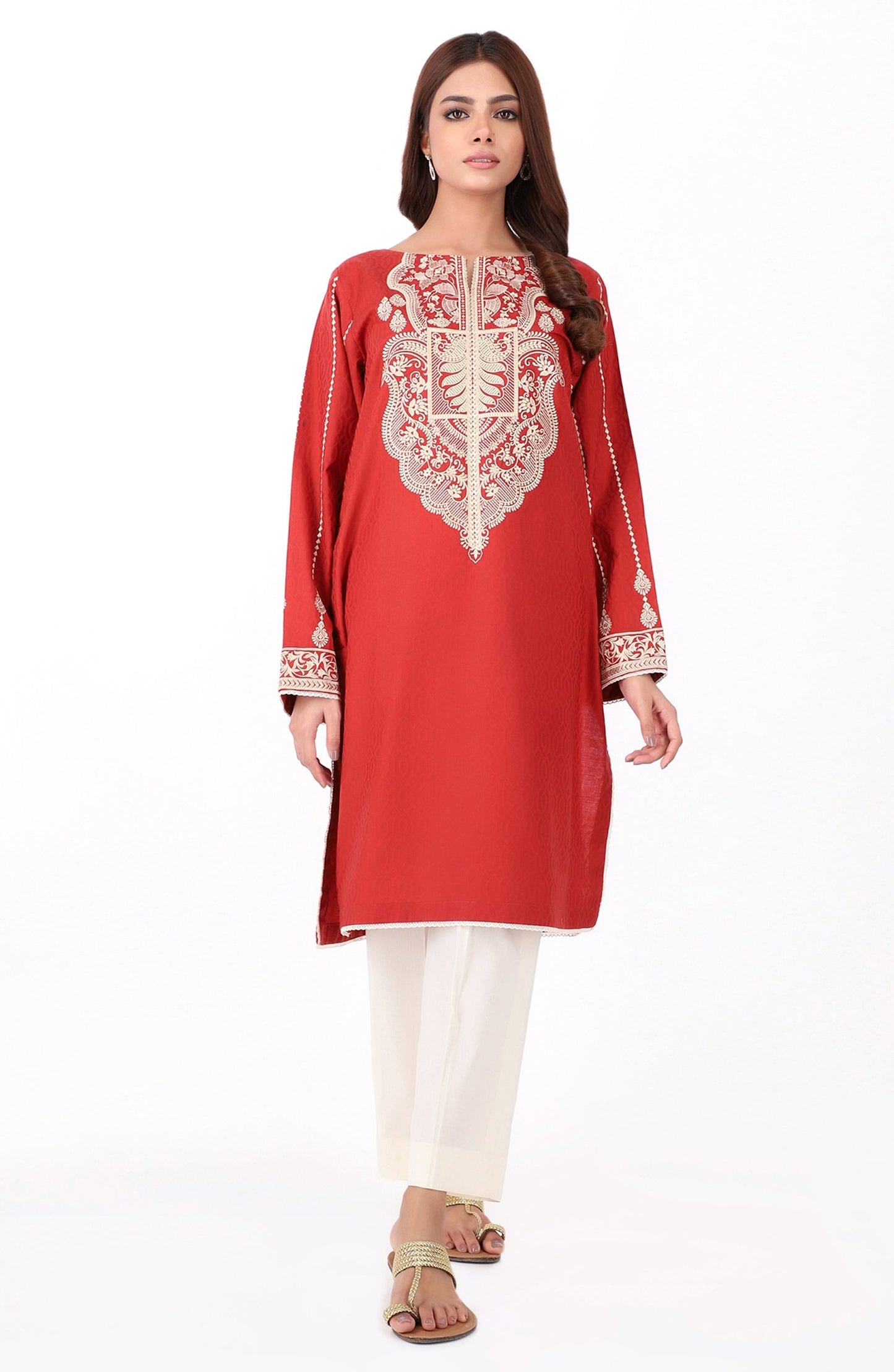 Stitched 1 Piece Jacquard Embroidered Shirt