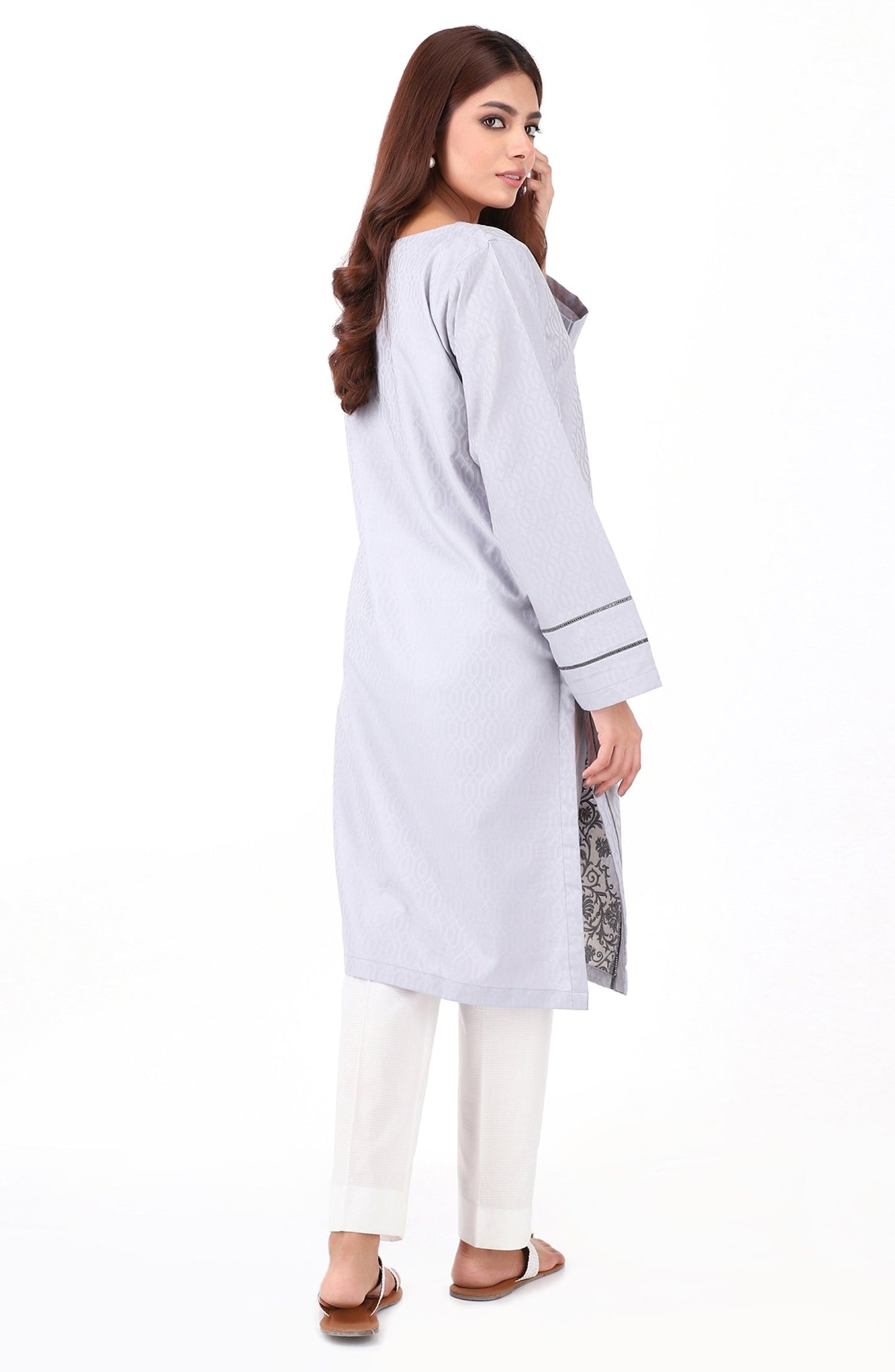 Stitched 1 Piece Jacquard Embroidered Shirt