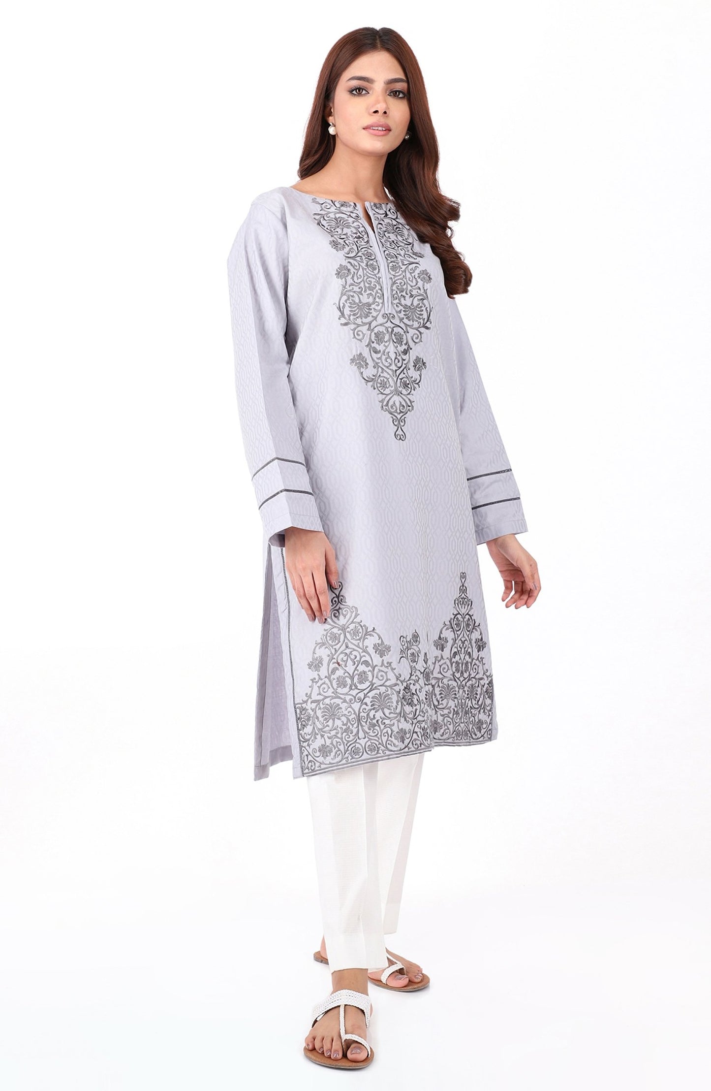 Stitched 1 Piece Jacquard Embroidered Shirt