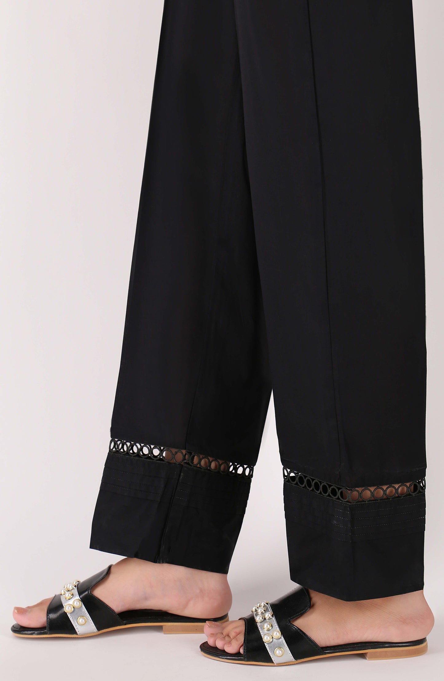 Stitched Bottoms 1 Piece Plain Cambric Pants