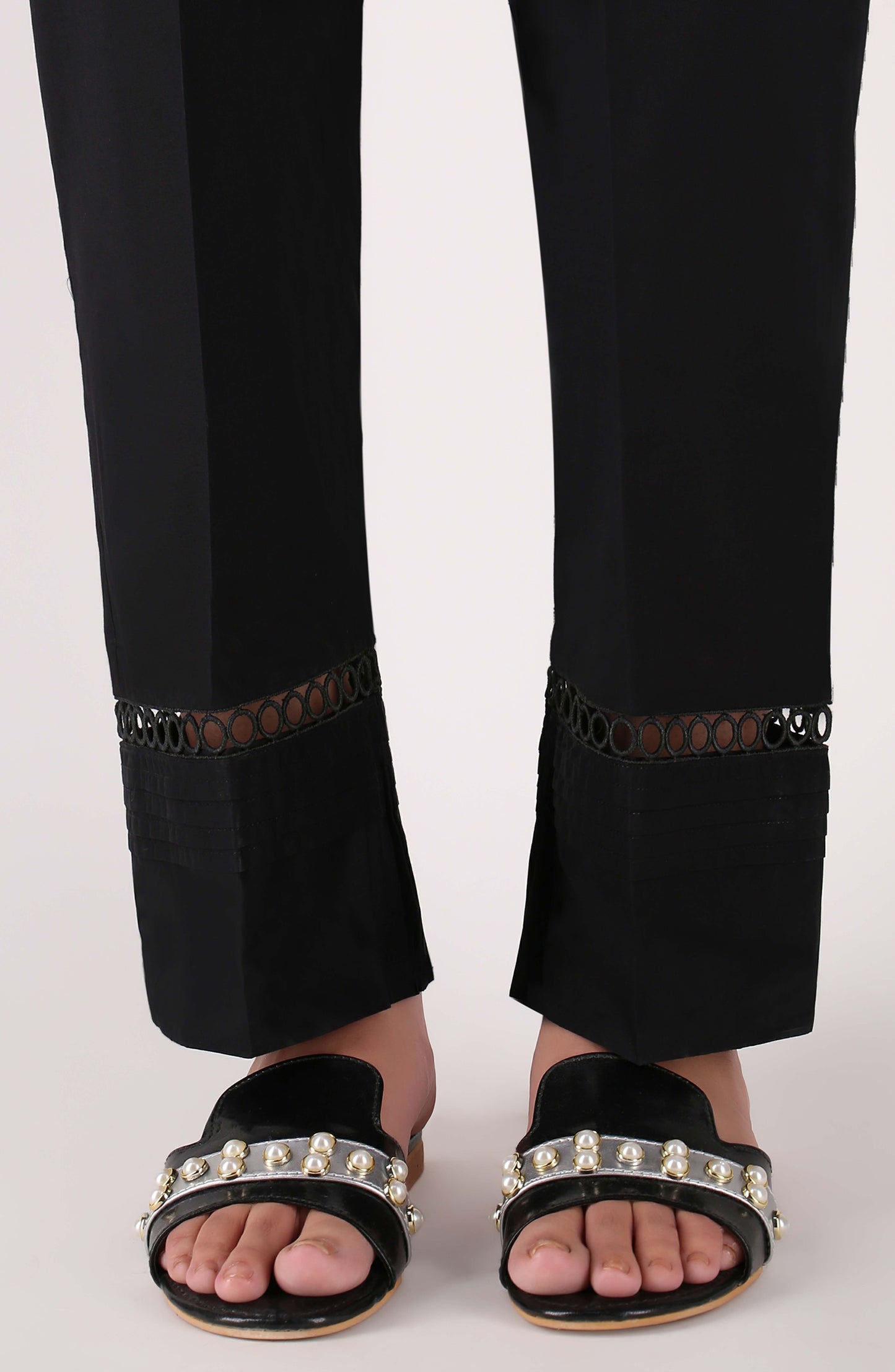 Stitched Bottoms 1 Piece Plain Cambric Pants