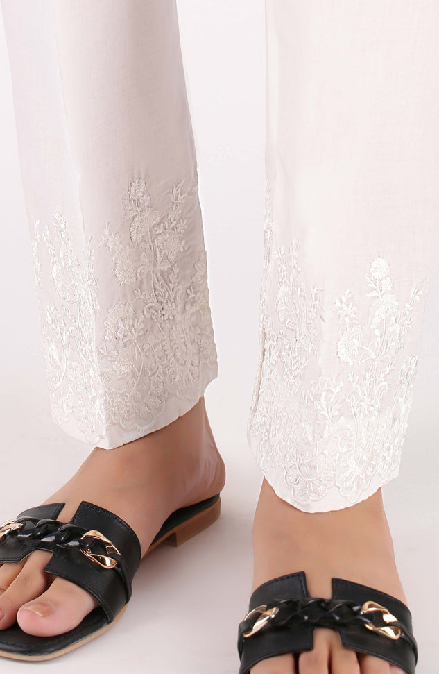 Stitched Bottoms 1 Piece Embroidered Cambric Pants
