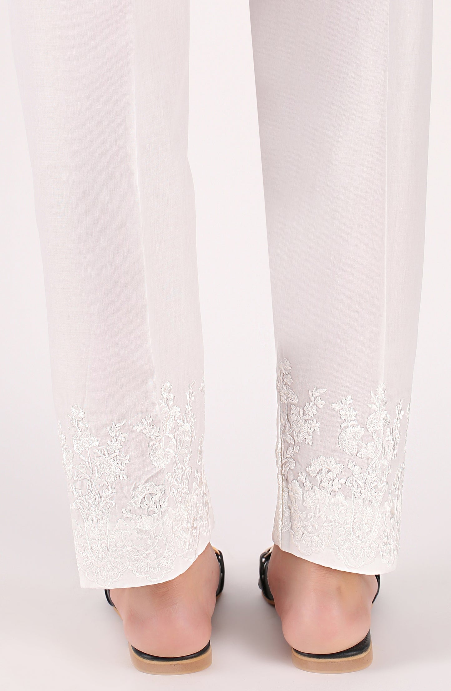 Stitched Bottoms 1 Piece Embroidered Cambric Pants