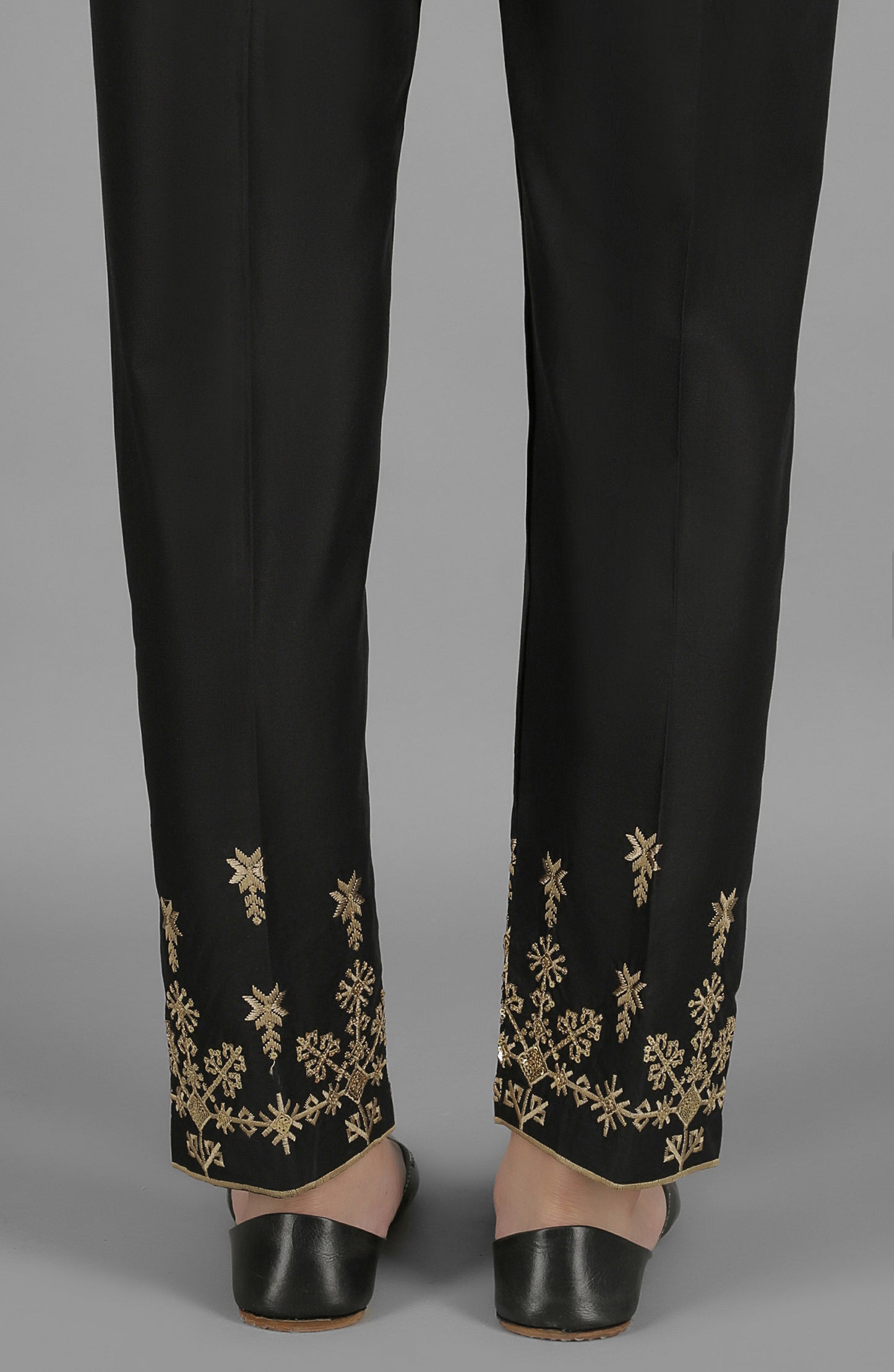 Stitched Bottoms 1 Piece Embroidered Cambric Pants