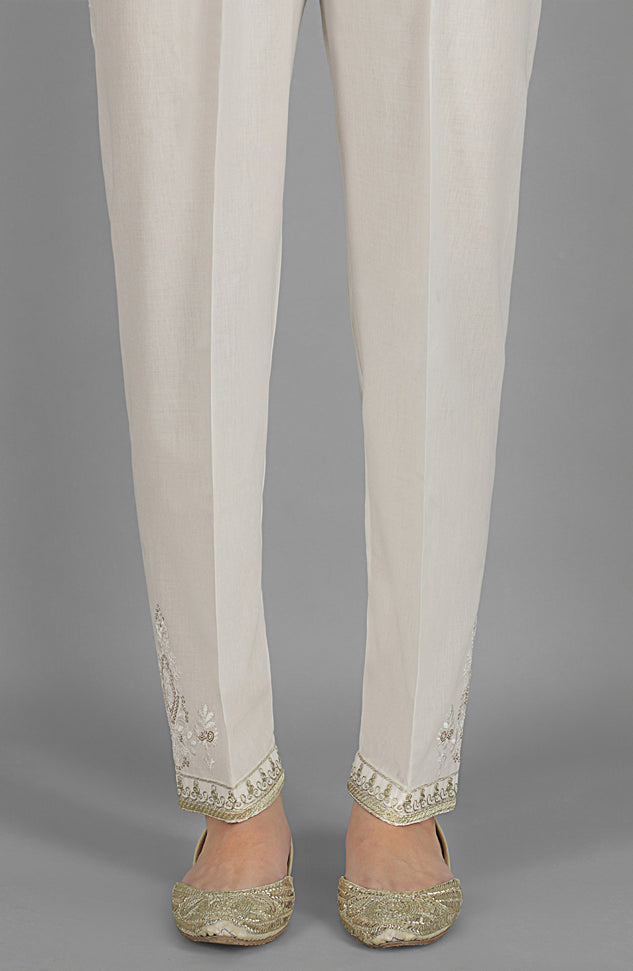 Stitched Bottoms 1 Piece Embroidered Cambric Pants