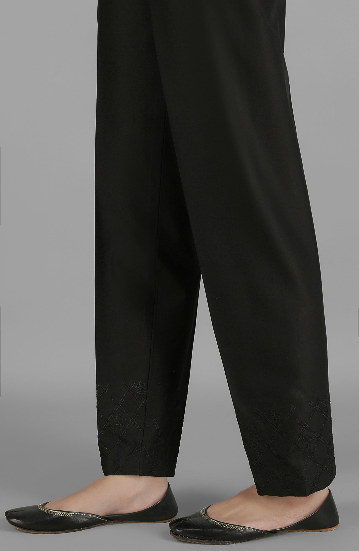NRPE-057/S BLACK CAMBRIC SCPANTS STITCHED BOTTOMS PANTS