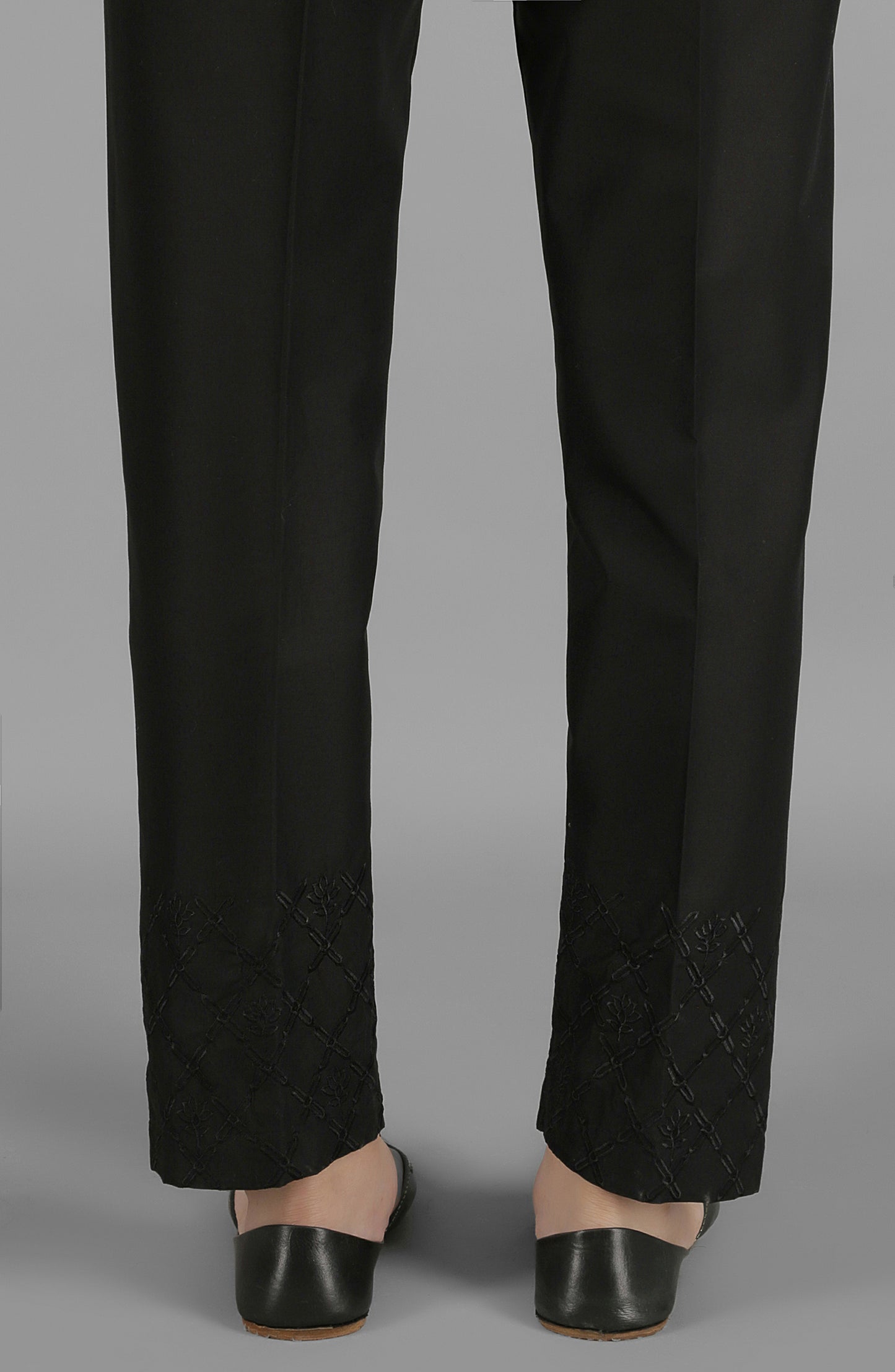 NRPE-057/S BLACK CAMBRIC SCPANTS STITCHED BOTTOMS PANTS
