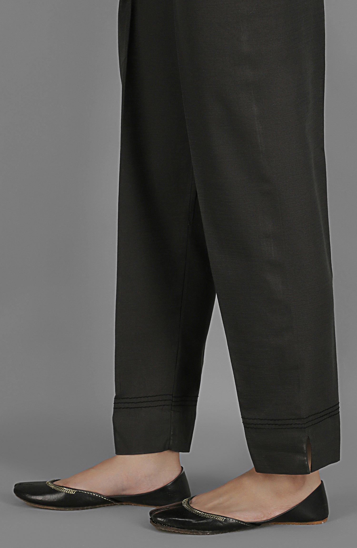 Stitched 1 Piece Plain Khaddar Pants (NRP-68/S BLACK)