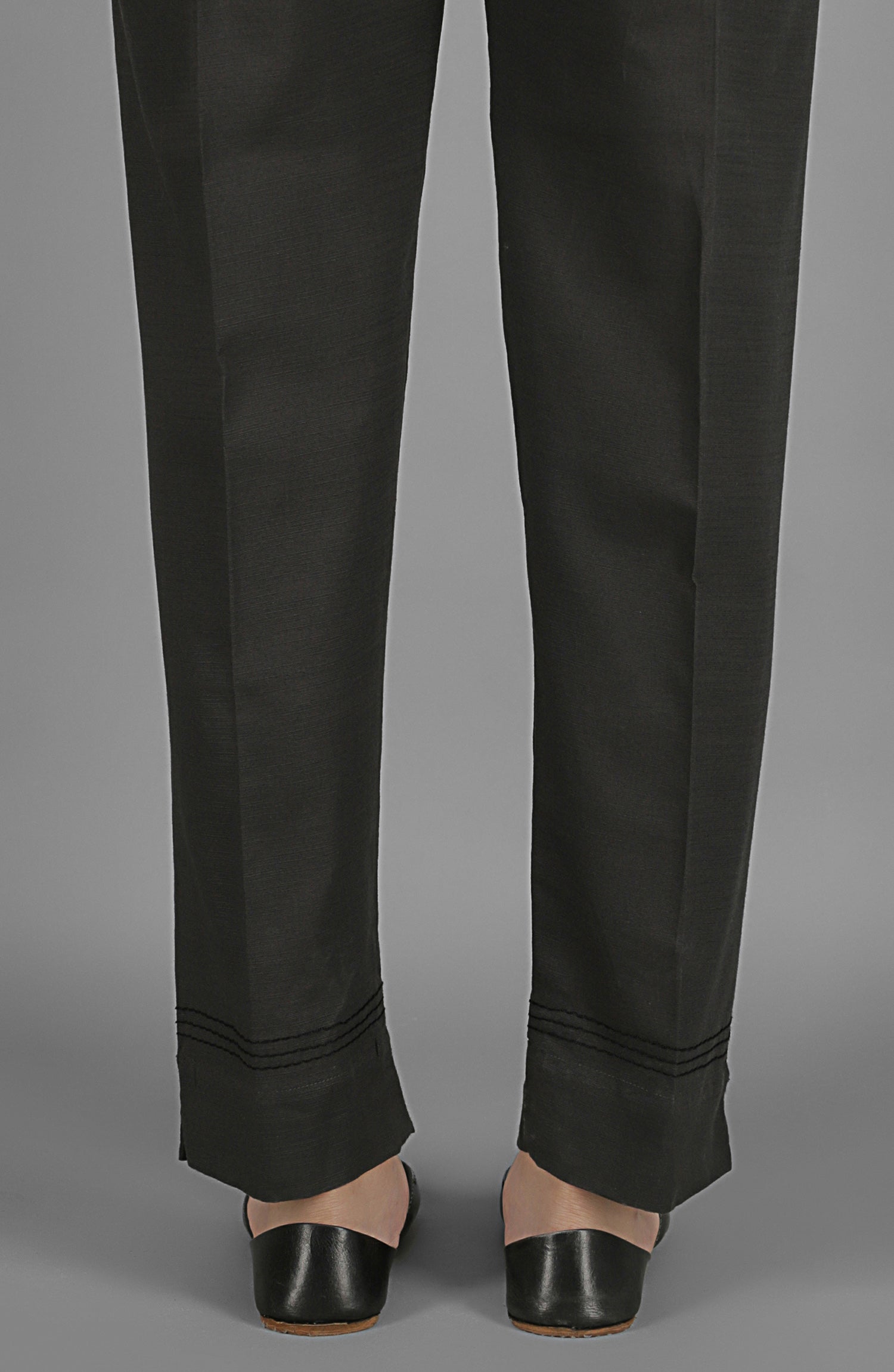 Stitched 1 Piece Plain Khaddar Pants (NRP-68/S BLACK)