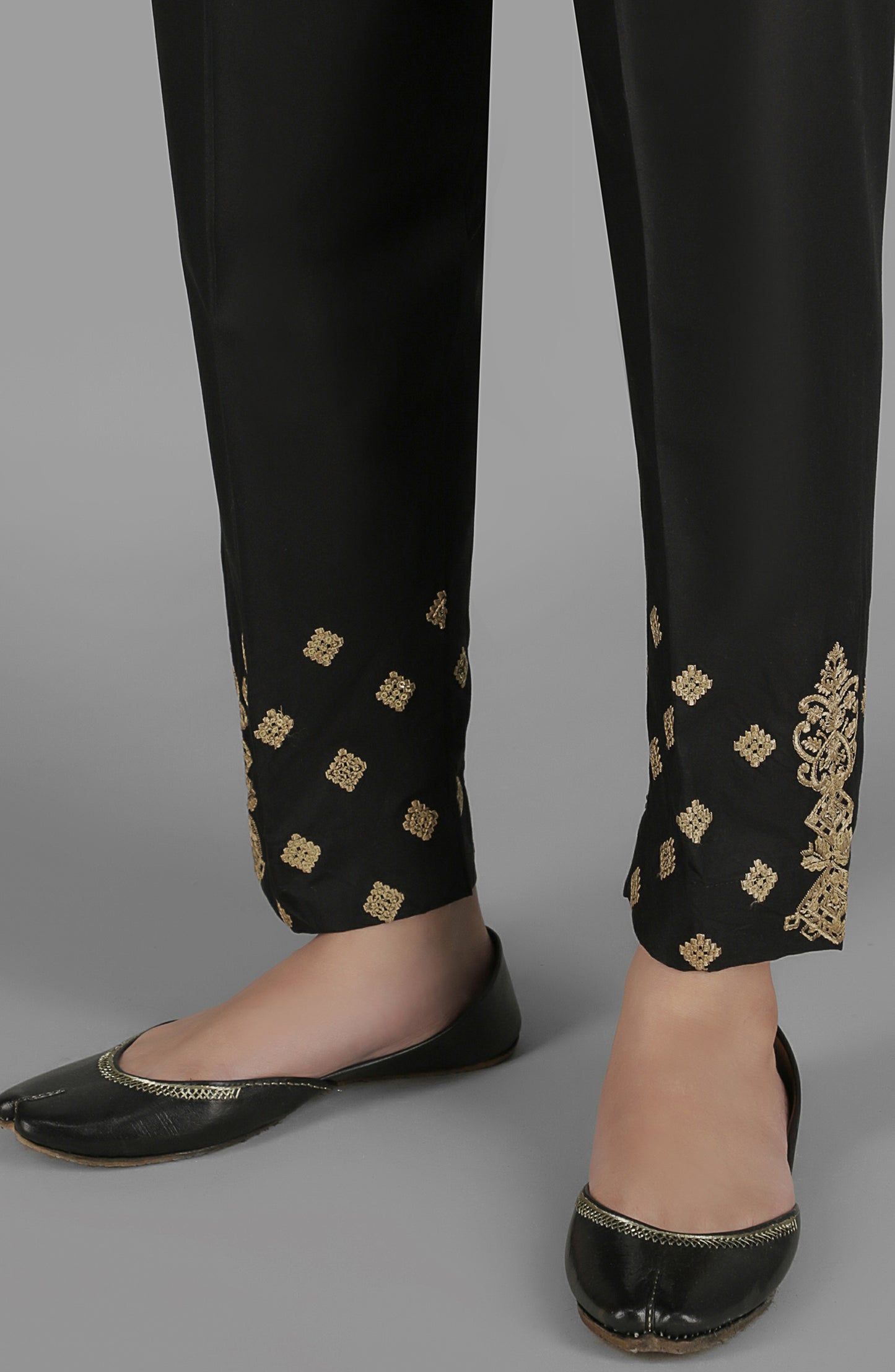 NRPE-44/S BLACK CAMBRIC SCPANTS STITCHED BOTTOMS PANTS