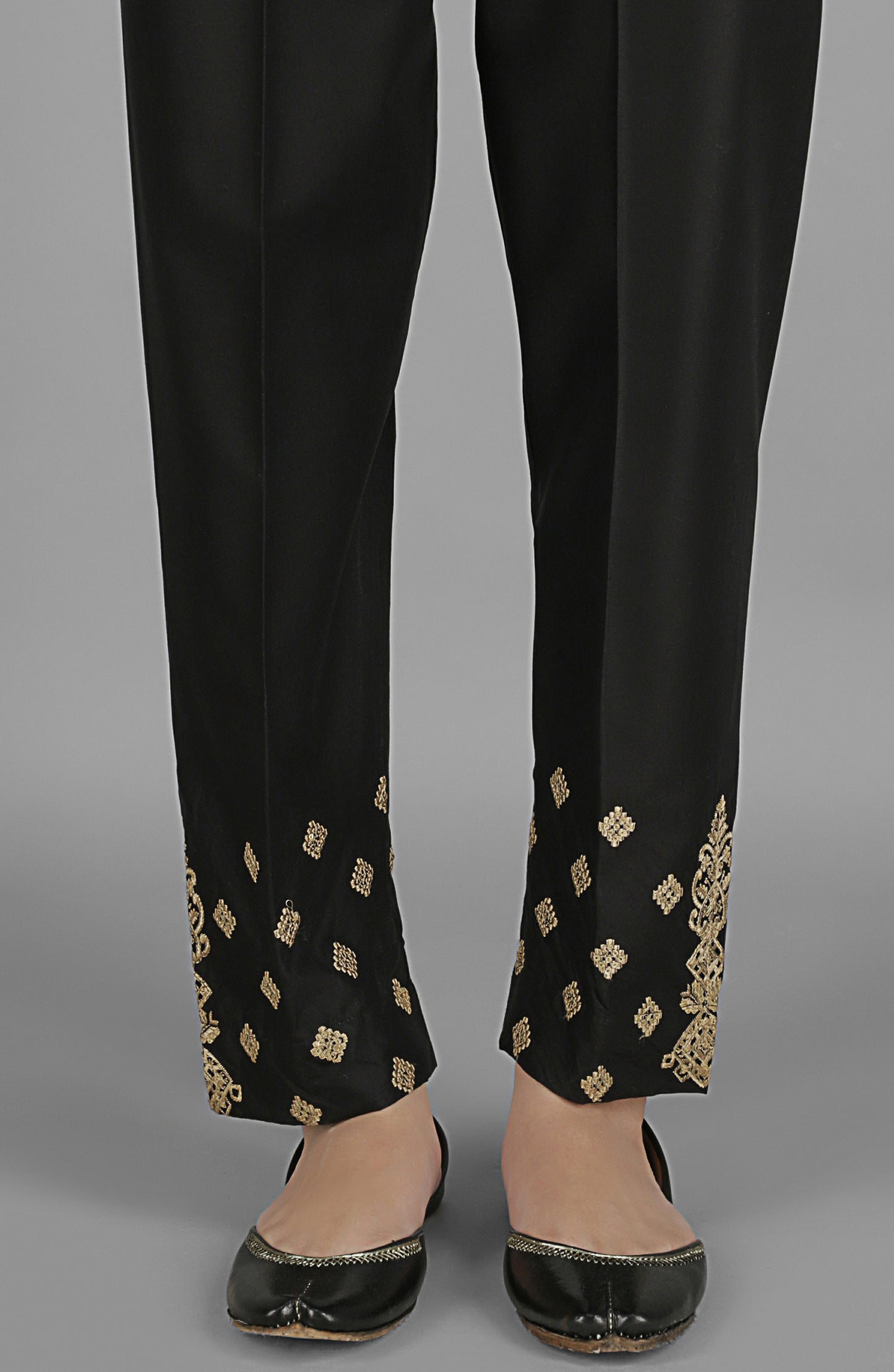 NRPE-44/S BLACK CAMBRIC SCPANTS STITCHED BOTTOMS PANTS