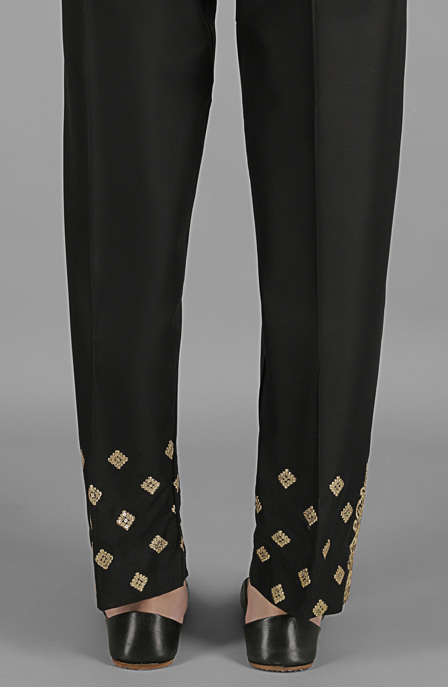 NRPE-44/S BLACK CAMBRIC SCPANTS STITCHED BOTTOMS PANTS