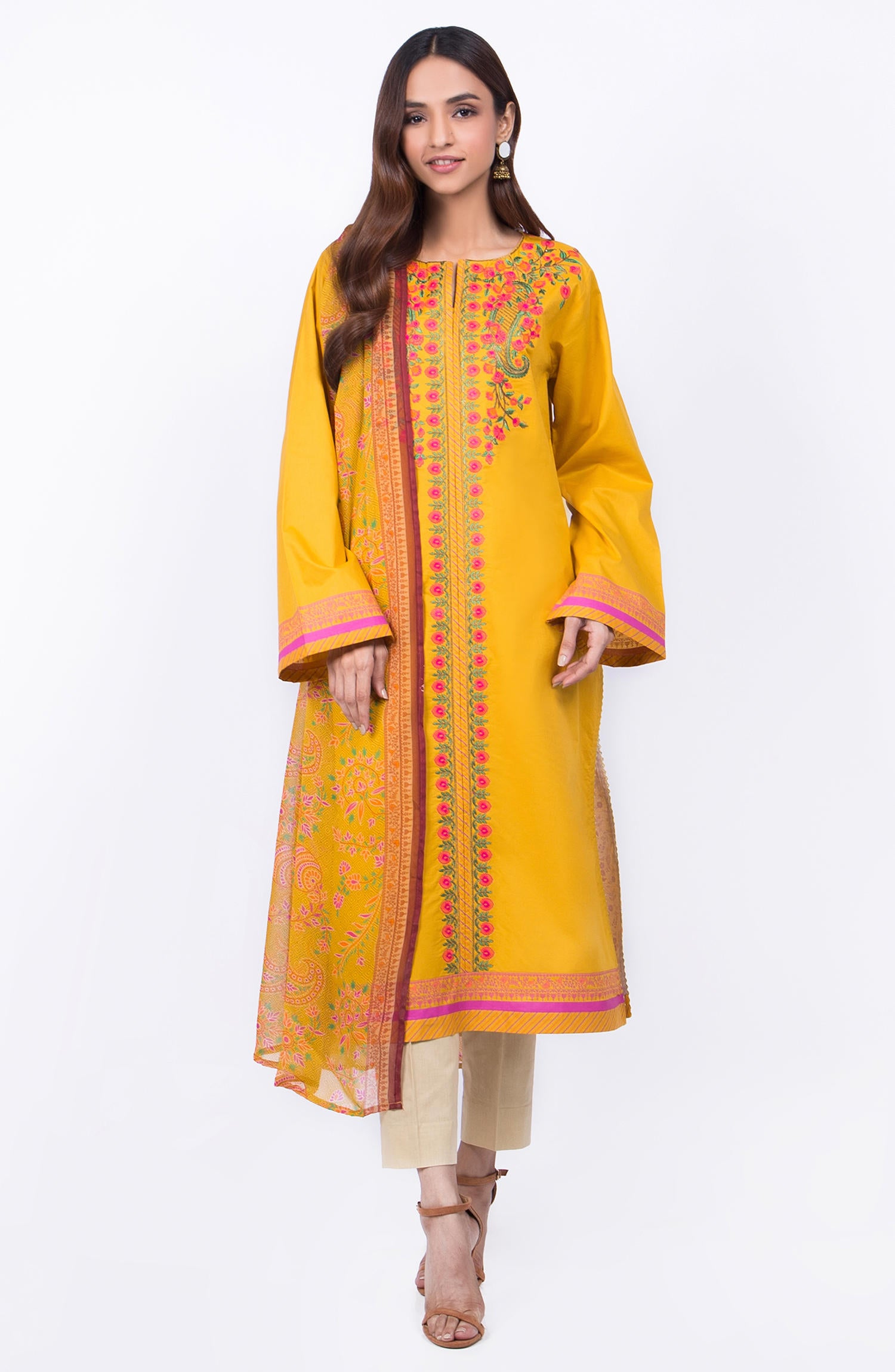 Unstitched 3 Piece Embroidered Lawn Suit (OTL-20-138/B)