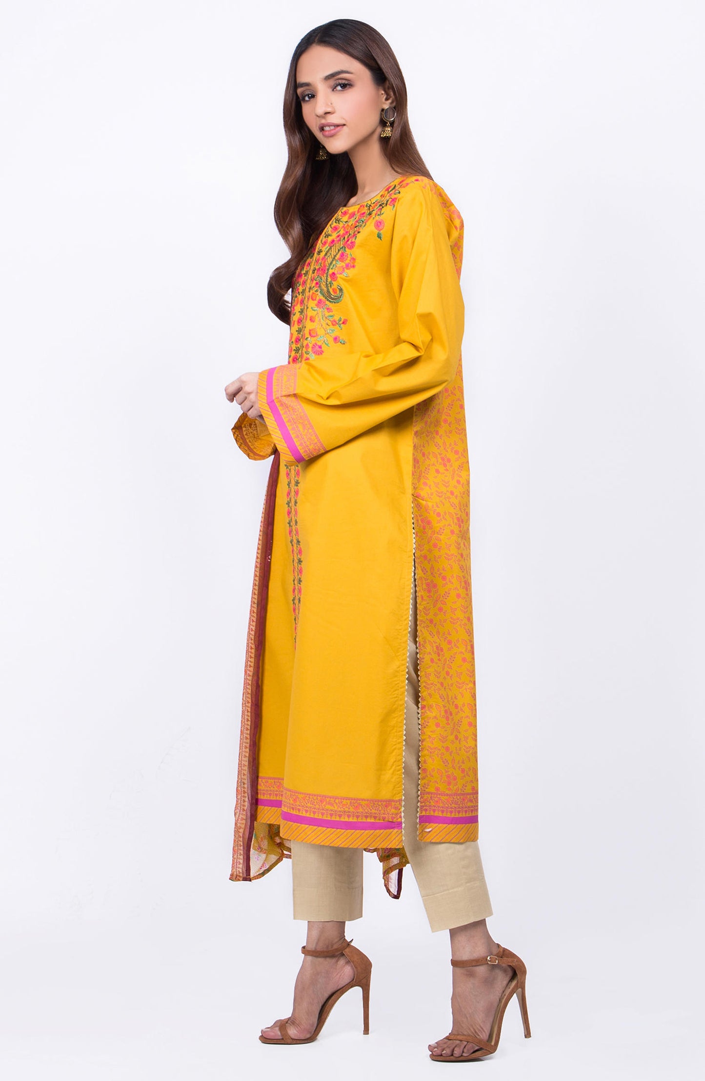 Unstitched 3 Piece Embroidered Lawn Suit (OTL-20-138/B)