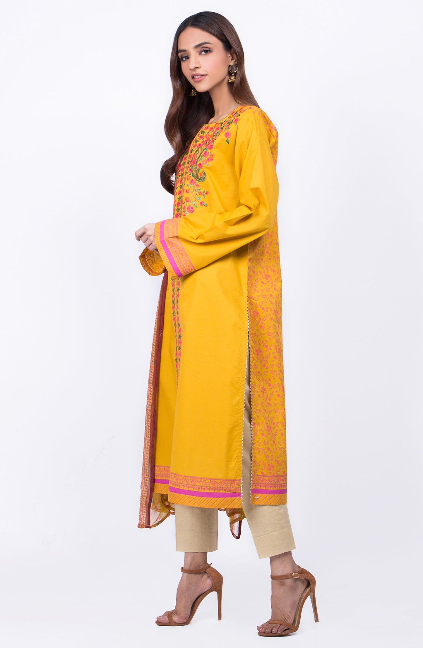 Unstitched 3 Piece Embroidered Lawn Suit