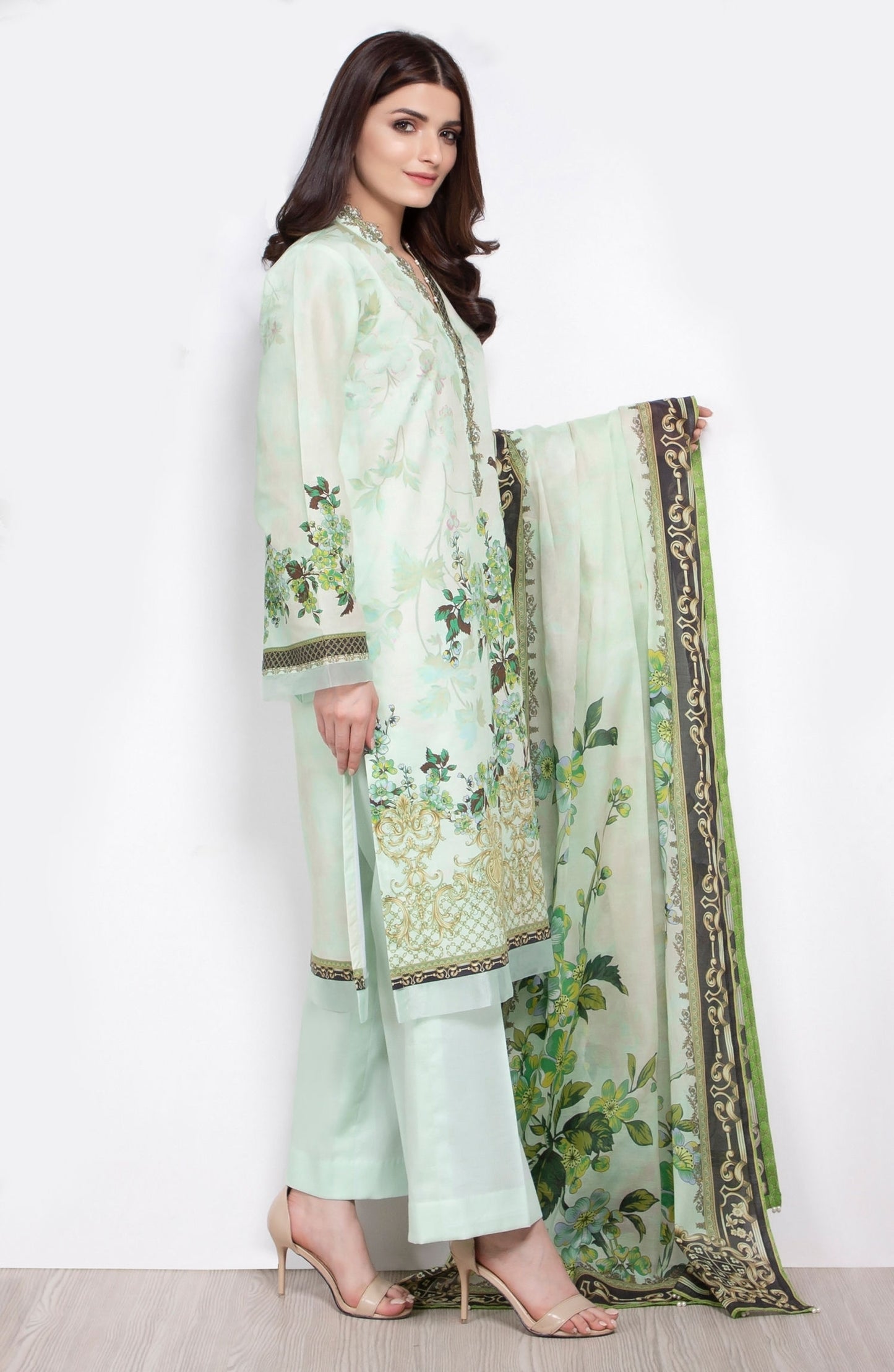 Unstitched 3 Piece Printed Lawn Suit