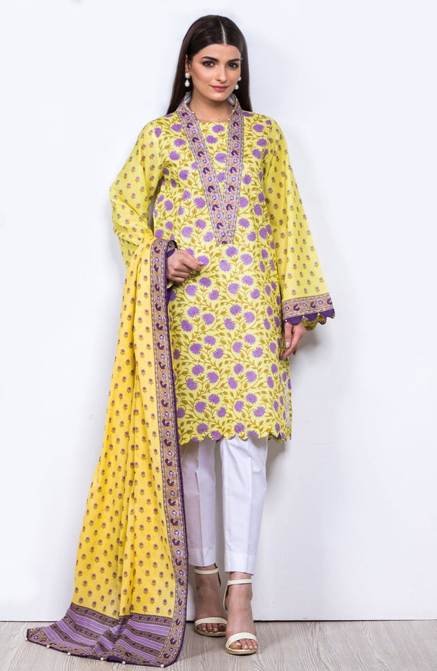Unstitched 2 Piece Printed Lawn Suit