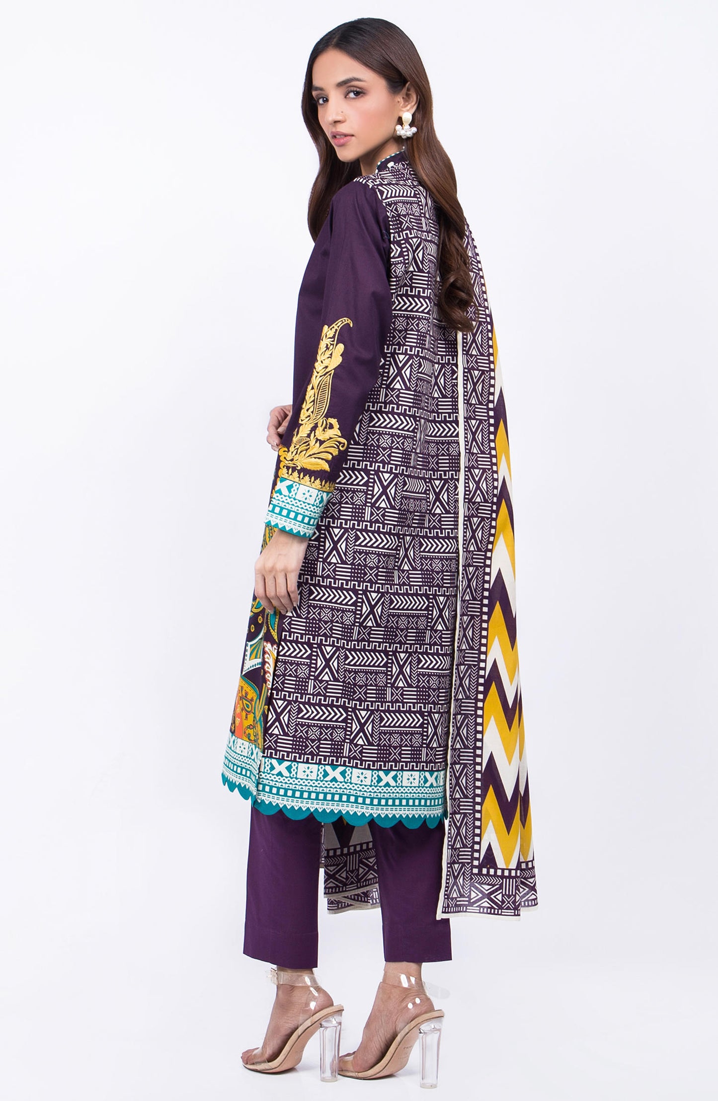 Unstitched 3 Piece Embroidered Lawn Suit (OTL-20-146/B)