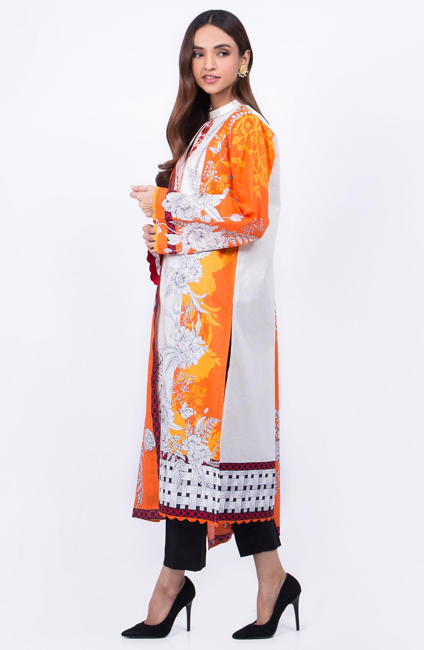 Unstitched 3 Piece Embroidered Lawn Suit (OTL-20-141/A)