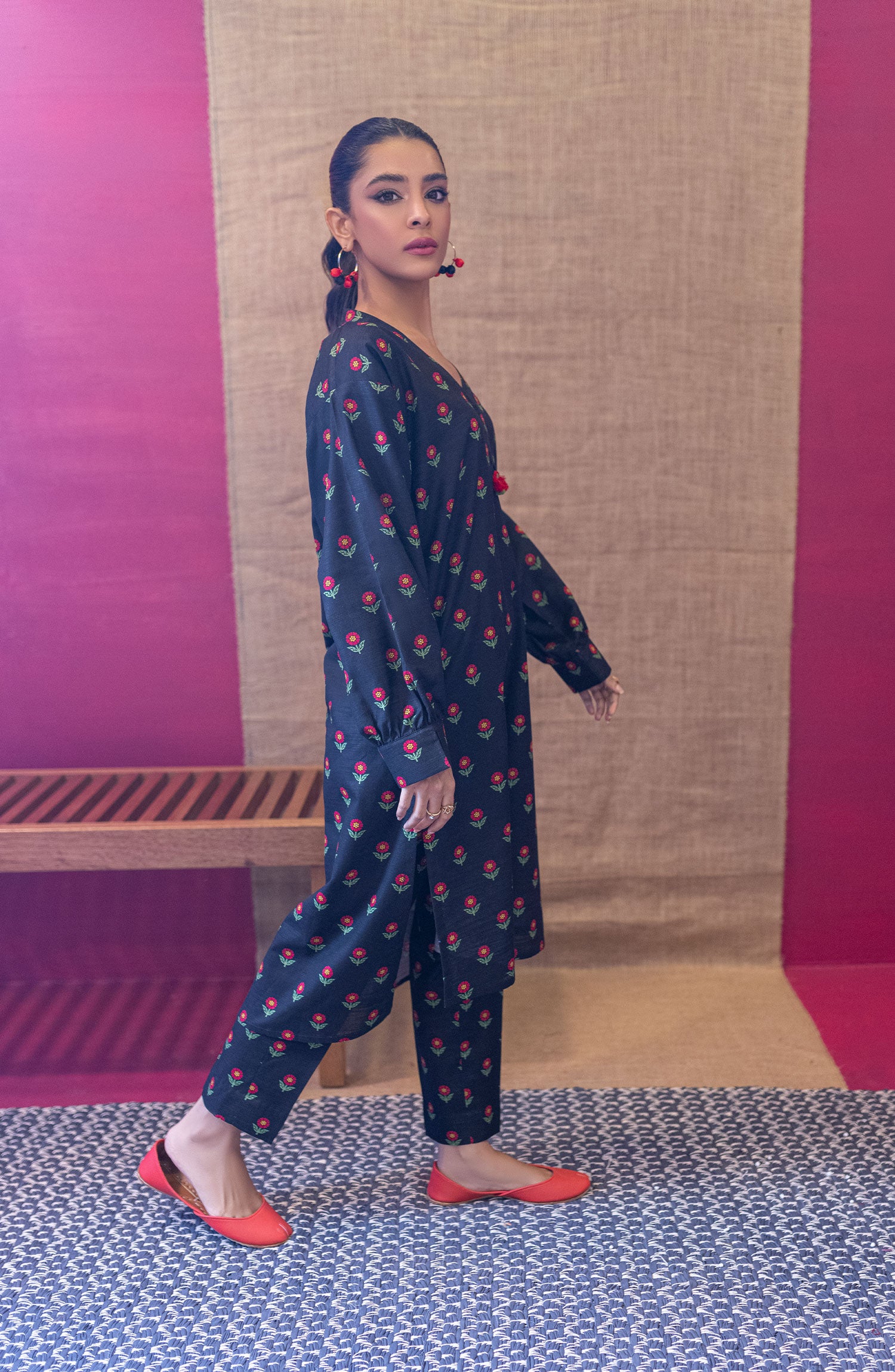NRDS-22-079/S BLACK KHADDAR  READY TO WEAR SHIRT PANTS