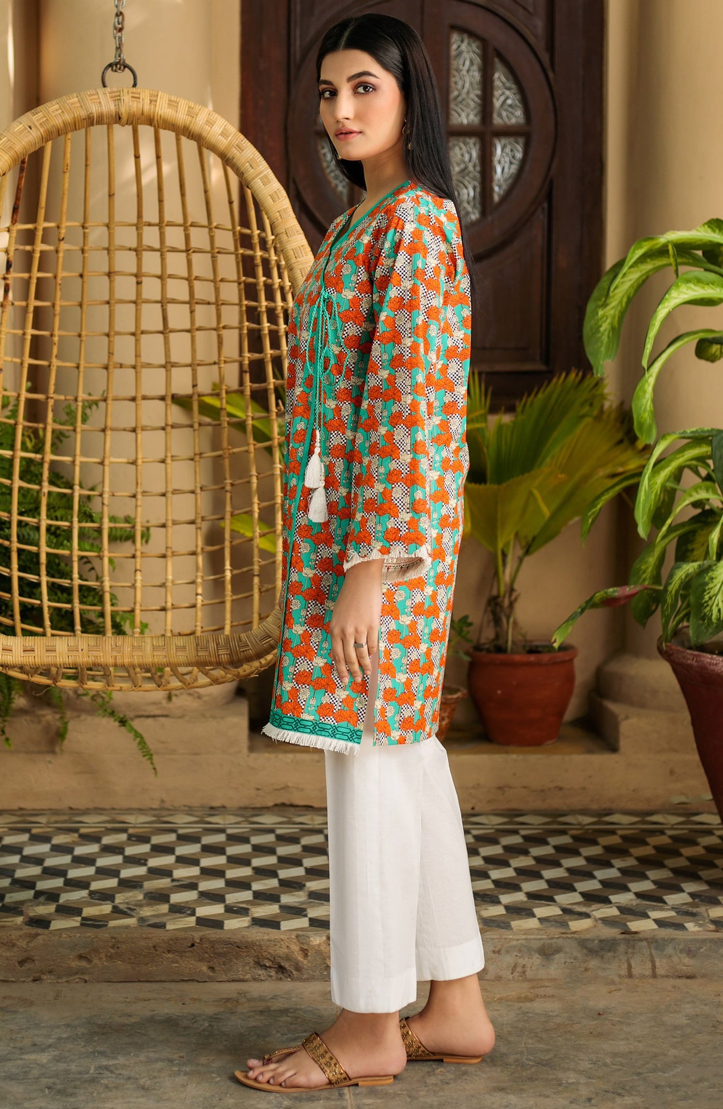Unstitched 1 Piece Printed Lawn Shirt