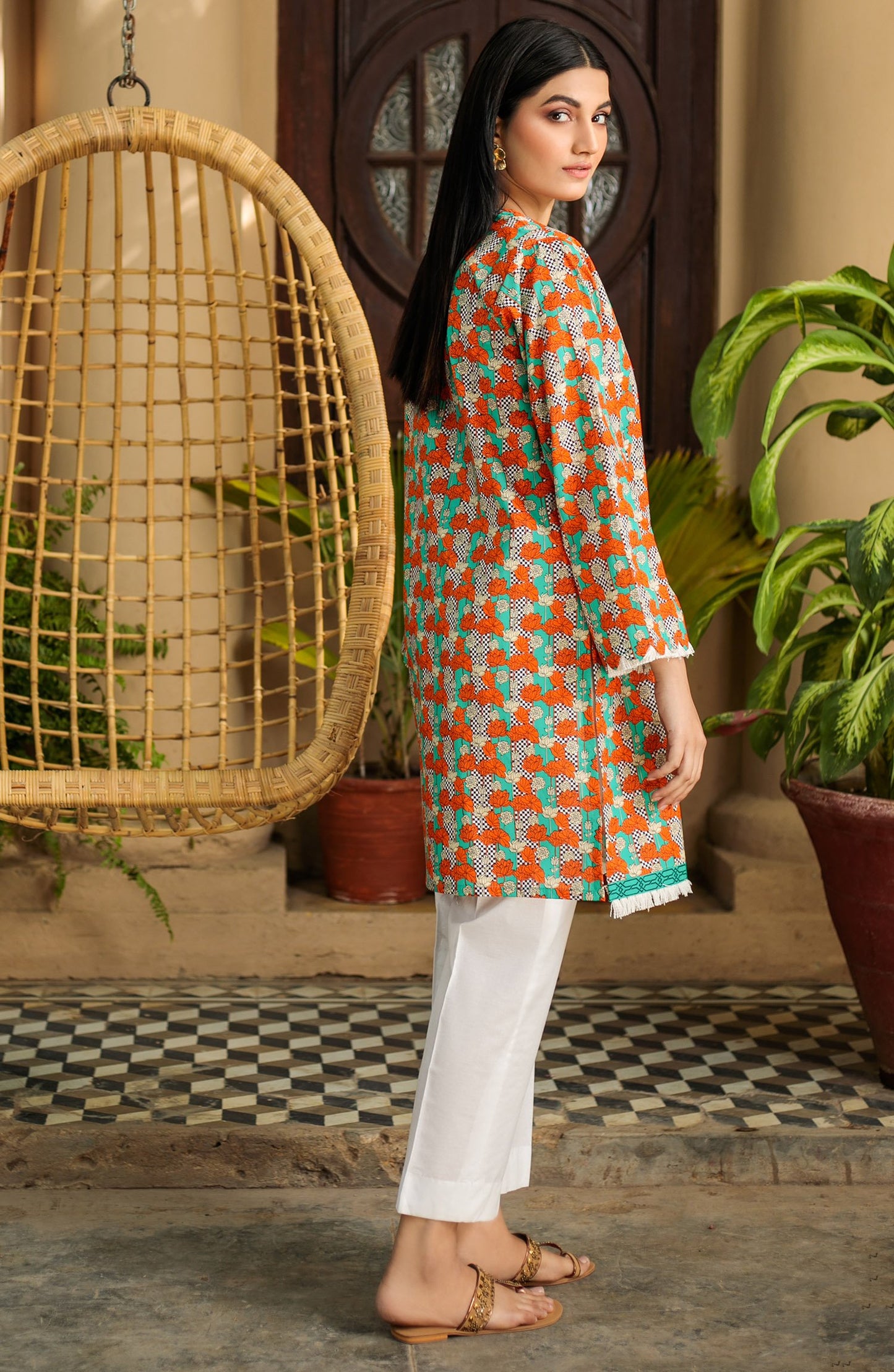 Unstitched 1 Piece Printed Lawn Shirt